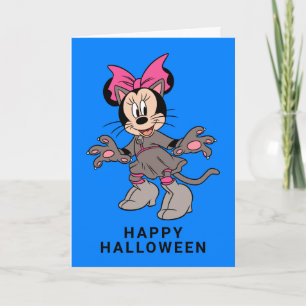 Carte Minnie Souris habillée en chat mignon