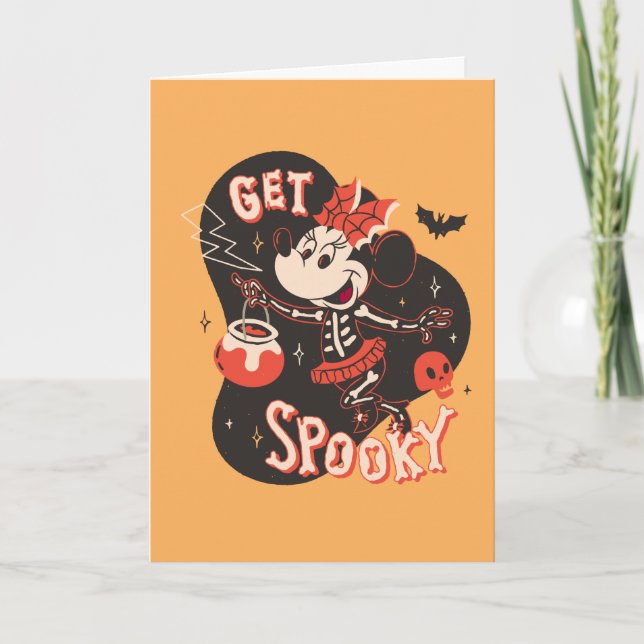 Carte Minnie Souris Soyez Éffrayant (Devant)