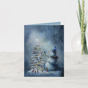 Carte Miracle d'hiver - peint à la main