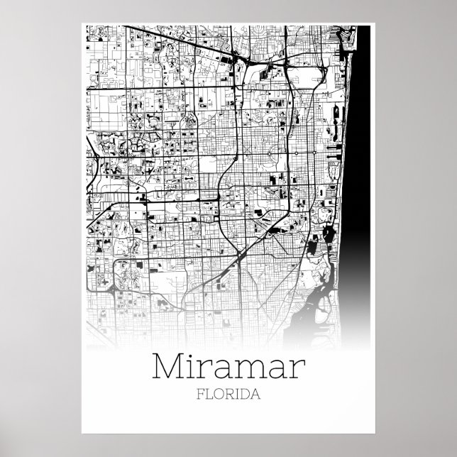 Carte Miramar - Floride - Poster de carte de ville (Devant)