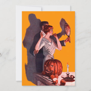 Carte Miroir de couple Art déco Citrouille Jack O Lanter