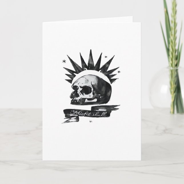 Carte Misfit Skull Creative CharacteFolded Greeting Card (Devant)