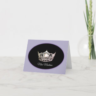 Carte Miss America Argent Crown Note Purple