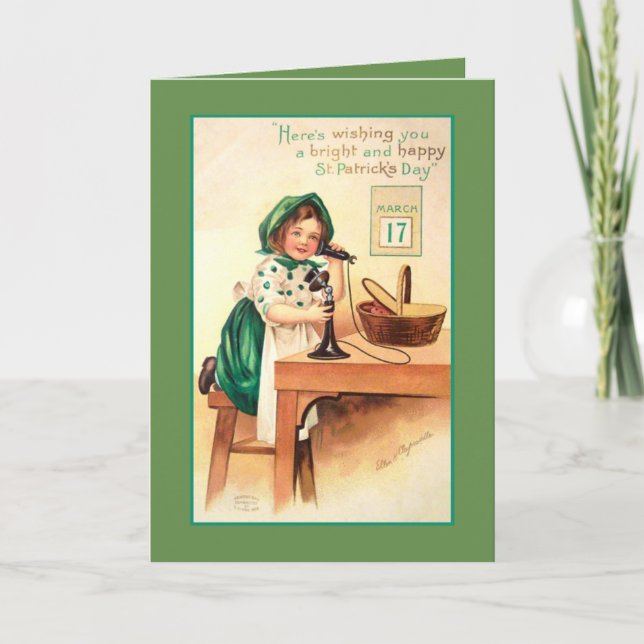 Carte Miss Vintage au téléphone (Devant)