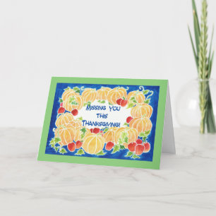 Carte 'Miss You' de Thanksgiving - Citrouilles & P