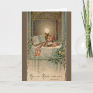 Carte Missel de l'anniversaire de l'ordination Hostie Ca