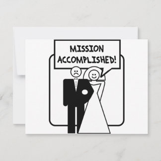 Carte "Mission Accomplie" Mariage