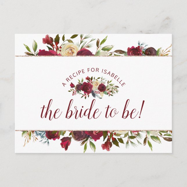 Carte Mistletoe Manor Winter Bride to Be Recette (Devant)