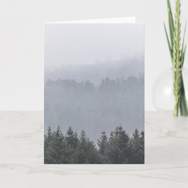 Carte Misty Forest Mountains Nature Photo (Devant)