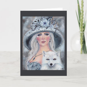 Carte Misty moonflower witch and fox card by Renee