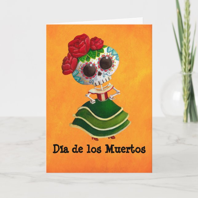 Carte Mlle la mort de Dia de Muertos Mexican (Devant)
