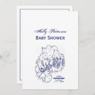 Carte MN de l'île du désert vintage Stylisé bleu