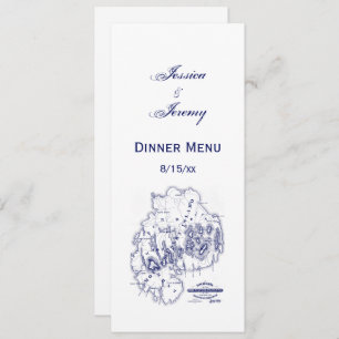 Carte MN de l'île du désert vintage Stylisé bleu