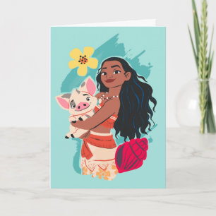 Carte Moana Holding Pua Illustré graphique