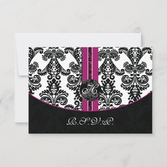 carte mod damask rose rsvp standard 3,5 x 5 (Devant)