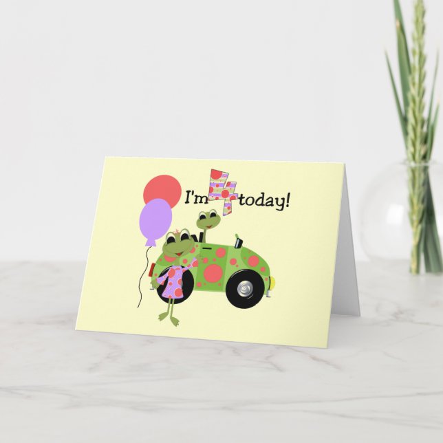 Carte Mod Frogs 4th Birthday Tshirts et cadeaux (Devant)