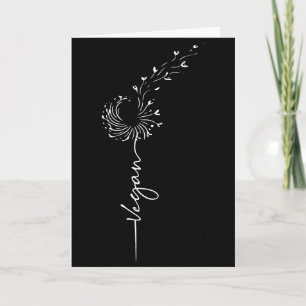 Carte Mode de vie végan Art en ligne de pissenlit Plante