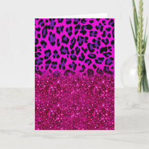Carte Mode moderne rose violet Parties scintillant Leopa