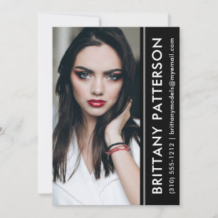 Carte modèle Actor Photo Comp 5x7 noir bande