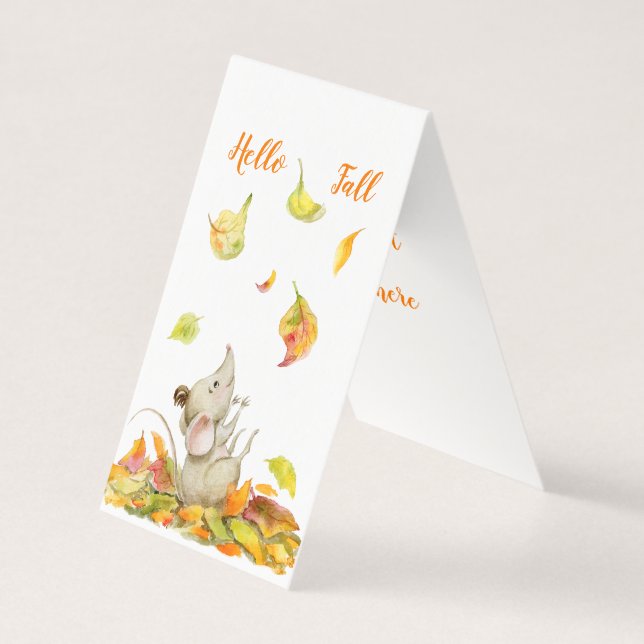 Carte modèle de souris mignonne Hello Fall (Front)