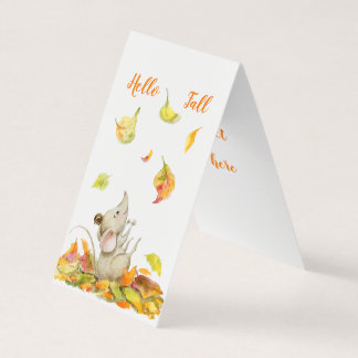 Carte modèle de souris mignonne Hello Fall