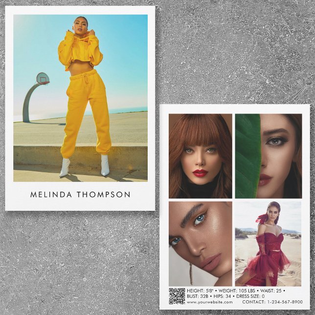 Carte Modélisation Actor Comp Card 5 Photo QR Code (Créateur téléchargé)