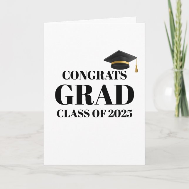 Carte Modern Athletic Gold & Black Graduation Card (Devant)