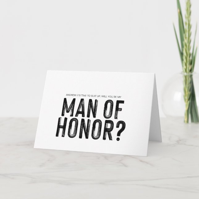 Carte Modern Be My Man of Honor Mariage (Devant)