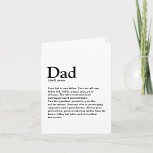 Carte Modern Birthday Dad definition trendy typography