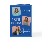 Modern Blue 3 Photo Collage 18e anniversaire