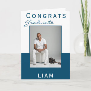 Carte Modern Blue Congrats Graduate Graduate Photo