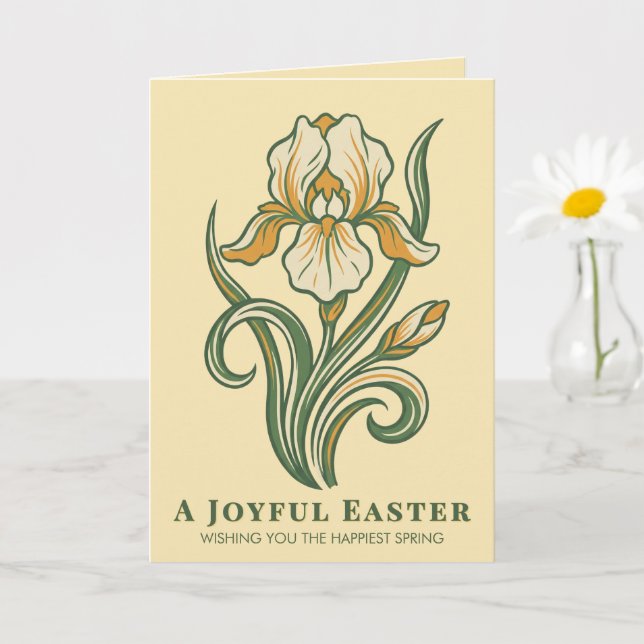 Carte Modern Botanical Easter Blessings (Petite plante)