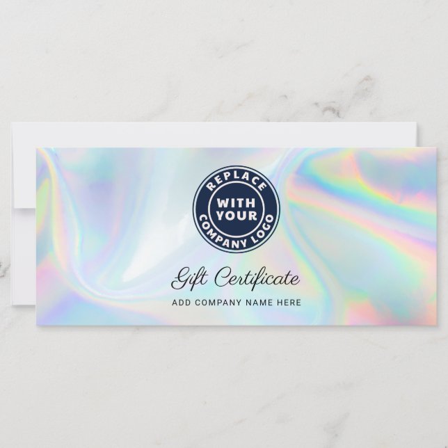 Carte Modern Business Logo Holographic Gift Certificate (Devant)