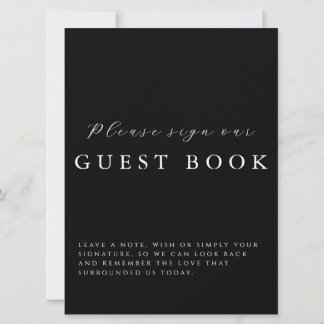 Carte Modern Calligraphy Black Wedding Guestbook Sign