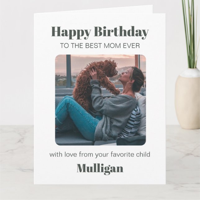 Carte Modern Chien Maman Anniversaire Animateur Simple P (Devant)