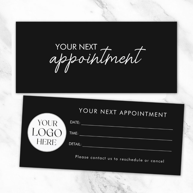 Carte Modern Elegant Business Logo Appointment Card (Front and Back)