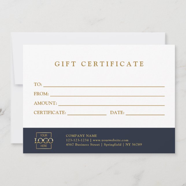 Carte Modern Elegant Custom Business Gift Certificate (Devant)