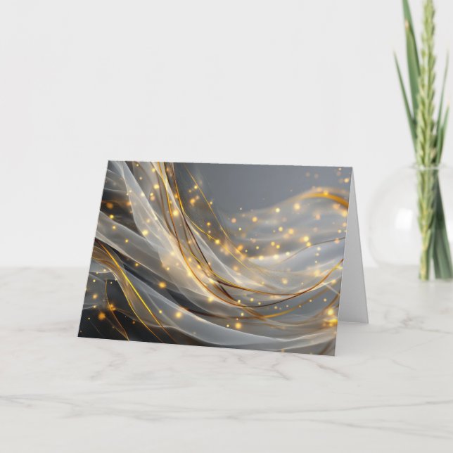 Carte Modern Gold Swirl Greeting Card (Devant)