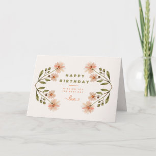 Carte Modern Happy Birthday Greeting Card Watercolor