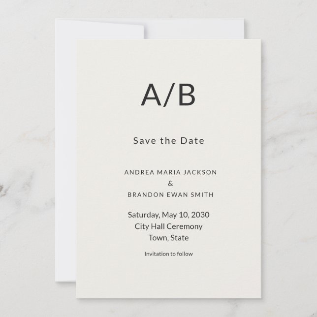 Carte Modern Minimal City Hall Save the Date Card (Devant)