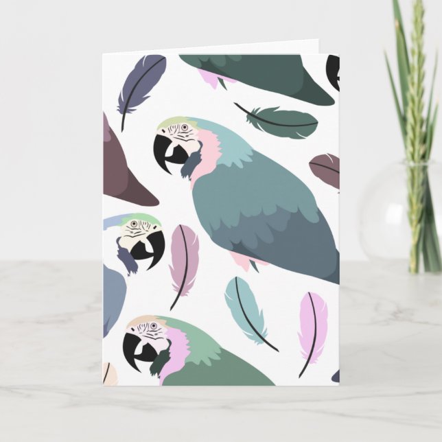 Carte Modern Parrots Tropical Pattern  (Devant)