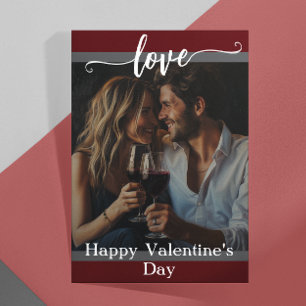 Carte Modern Photo Love Script Saint Valentin