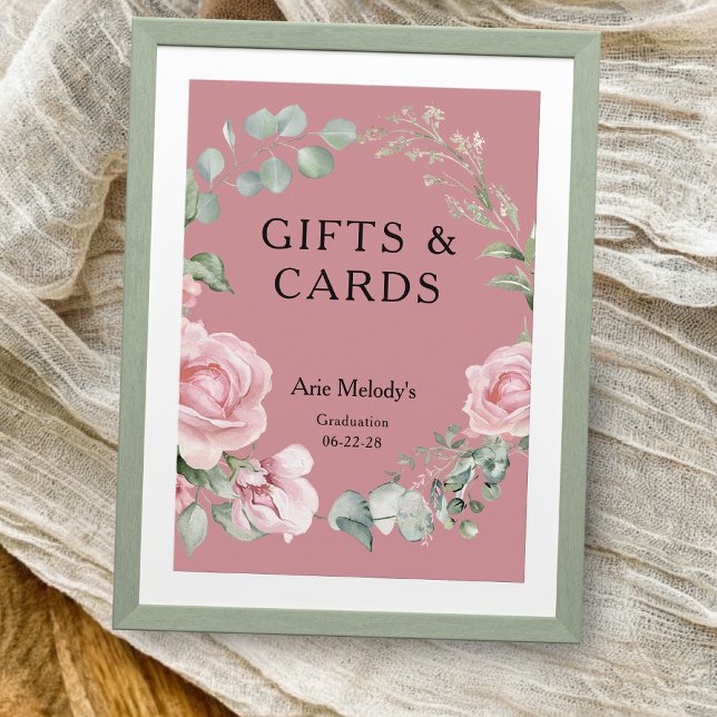 Carte Modern Pink Roses Script Graduation Gifts & Cards (Créateur téléchargé)