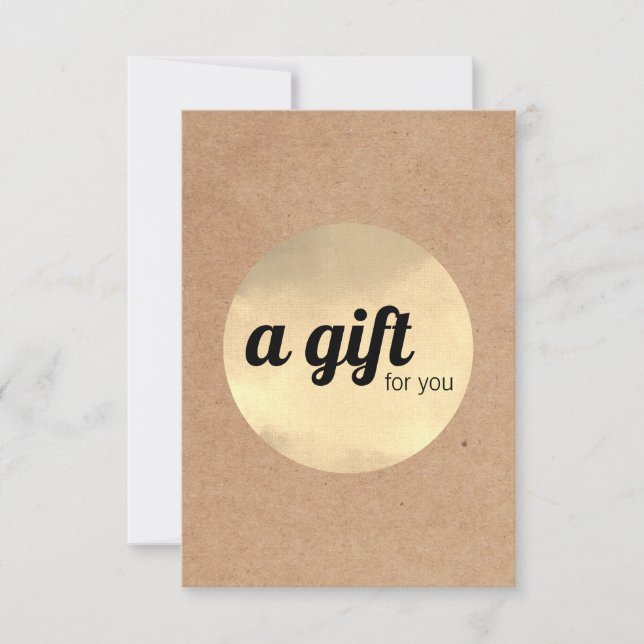 Carte Modern Printed Kraft Faux Gold Circle Bold (Devant)