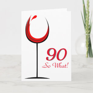 Carte Modern Red Wine Glass 90e Birthday