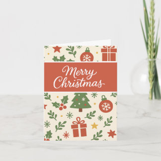 Carte Modern Retro Christmas Pattern