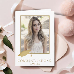 Carte Modern Simple Félicitations Graduation Photo