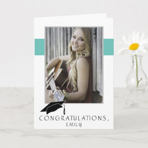 Carte Modern Simple Félicitations Graduation Photo