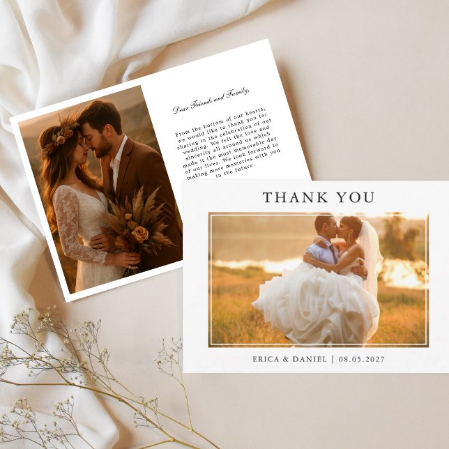 Carte Modern Simple Framed Photo Wedding Landscape (Créateur téléchargé)