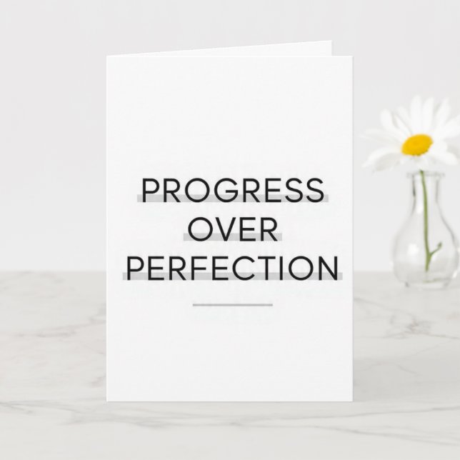 Carte Modern typography progress over perfection text (Petite plante)